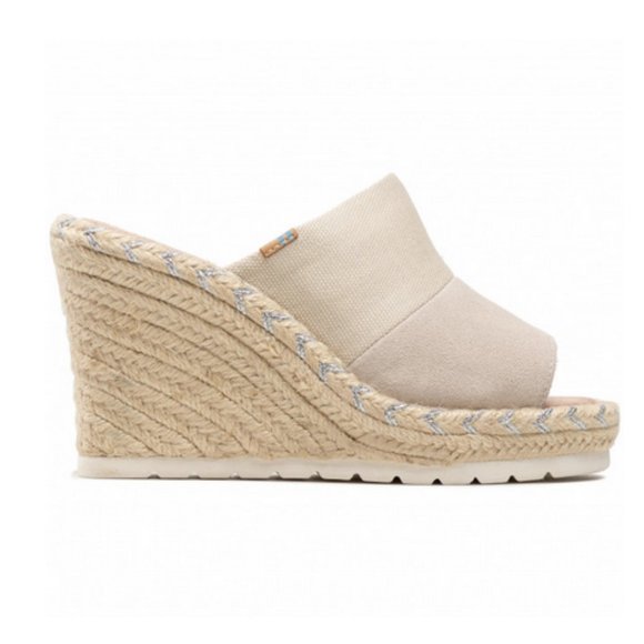 TOMS Canvas Wedge Espadrille Mule Sandals - Picture 4 of 5